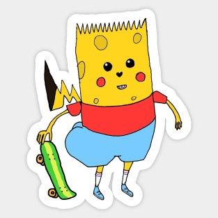 Yellow Cartoon Character Sticker